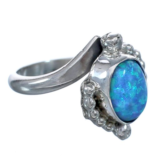 Navajo Blue Opal Sterling Silver Ring Size 6-1/2 BX119498