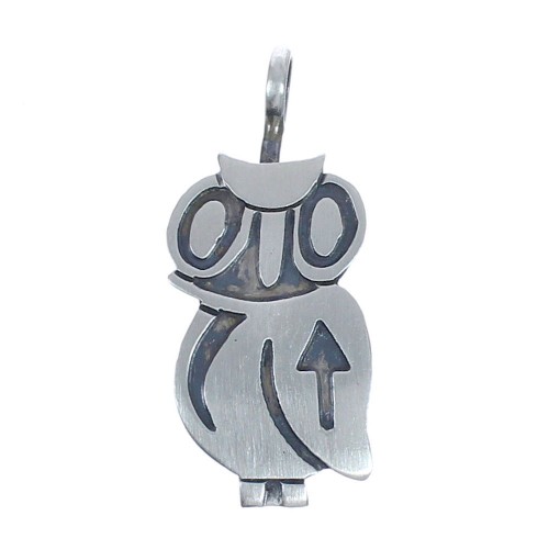 Owl Navajo Sterling Silver Overlay Pendant BX119423