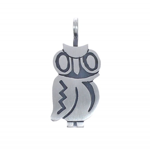 Owl Sterling Silver Navajo Overlay Pendant BX119425
