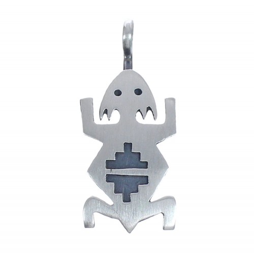 Sterling Silver Navajo Frog Overlay Pendant BX119427