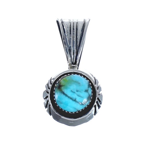 Sterling Silver Turquoise Authentic Native American Pendant BX119451