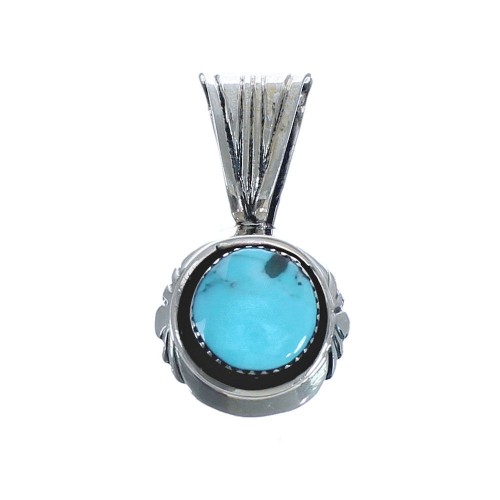 Native American Sterling Silver Turquoise Authentic Pendant BX119452