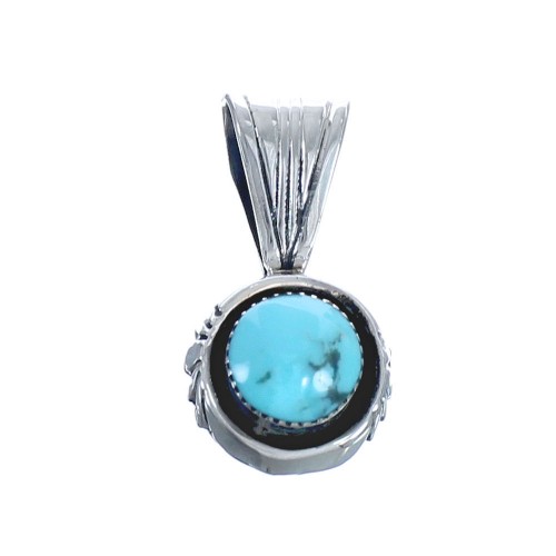 Sterling Silver Navajo Turquoise Authentic Pendant BX119453