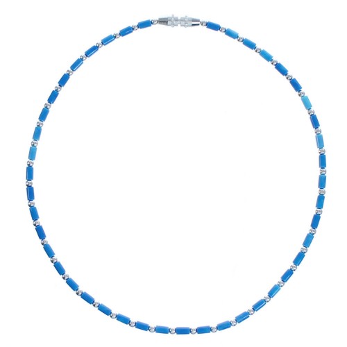 Hand Strung Genuine Sterling Silver Denim Lapis Navajo Anklet RX119158