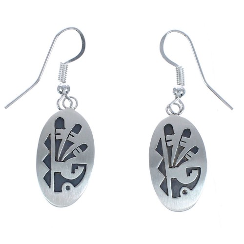 Sterling Silver Overlay Native American Hook Dangle Earrings BX119620