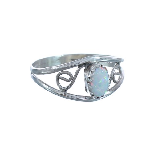 Opal Sterling Silver American Indian Ring Size 7-3/4 BX119347