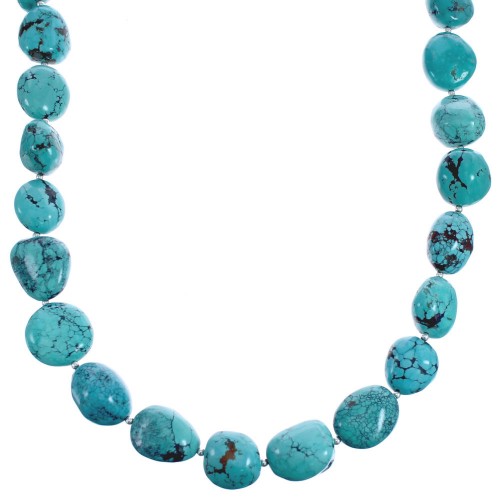 Sterling Silver Southwest Turquoise Genuine Beaded Necklace BX119777