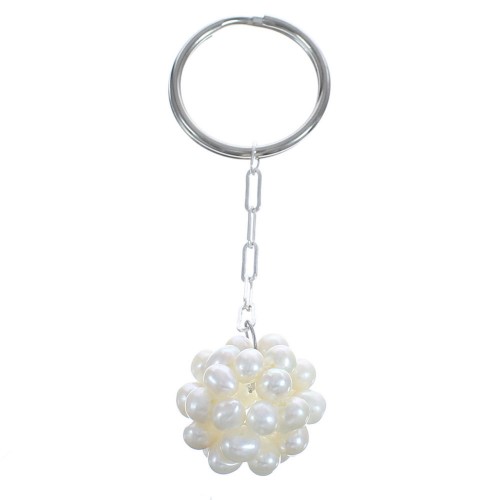 Authentic Sterling Silver Mother Of Pearl Bead Key Chain BX120790