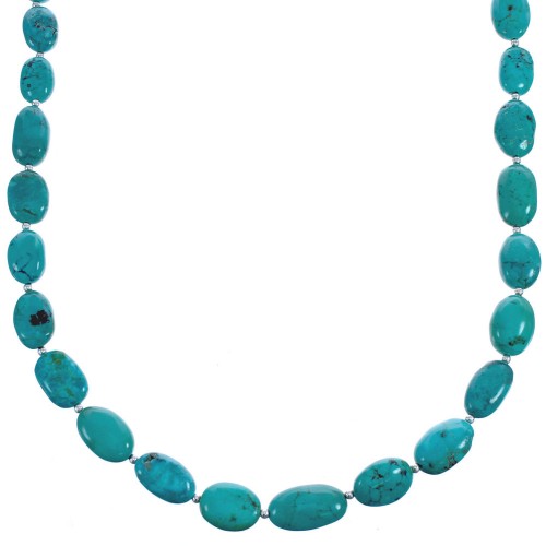 Bead Turquoise Sterling Silver Southwest Necklace BX119803