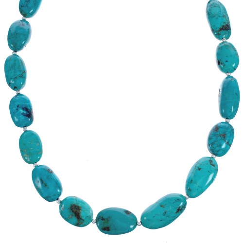 Southwest Bead Sterling Silver Turquoise Necklace BX119813
