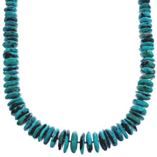 Sterling Silver And Turquoise Bead Necklace BX119702