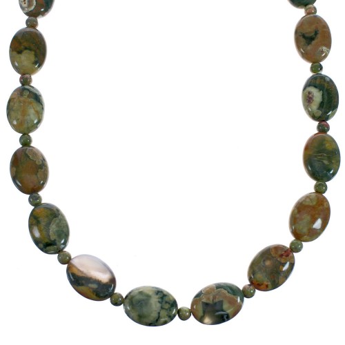 Sterling Silver Rhyolite Bead Necklace BX119715