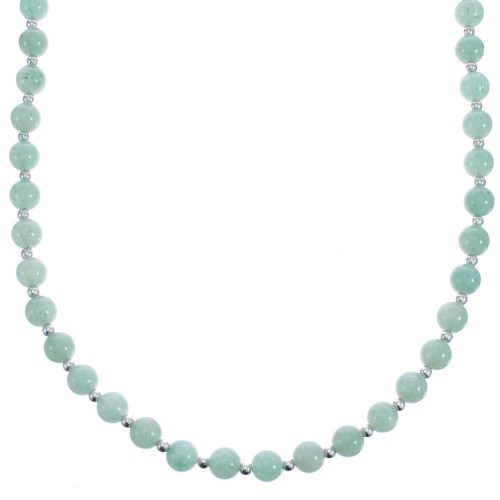 Aventurine Southwest Sterling Silver Bead Necklace BX119833