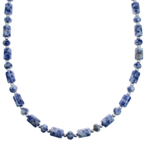 Sterling Silver Dumortierite Southwest Bead Necklace BX119846