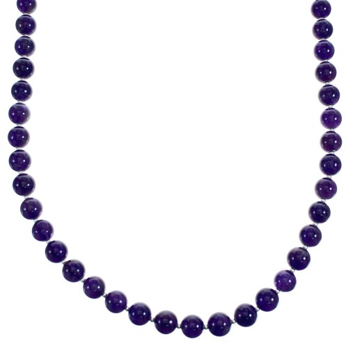 Amethyst Southwest Sterling Silver Bead Necklace BX120548