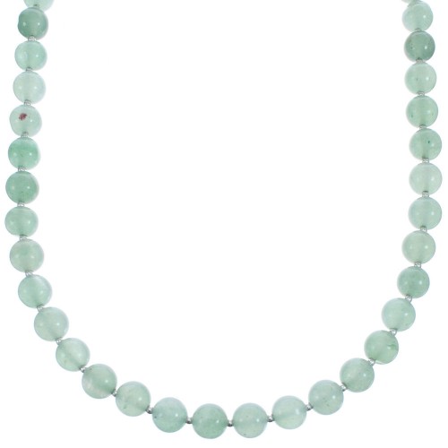 Southwestern Aventurine Sterling Silver Bead Necklace BX120551