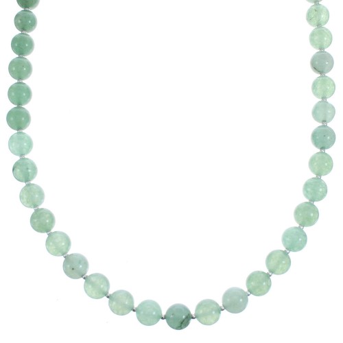 Aventurine Southwestern Sterling Silver Bead Necklace BX120552