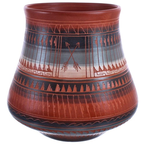 Navajo Arrow Pottery Hand Etched By Artist Bernice Watchman Lee BX119876