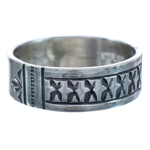 Sterling Silver American Indian Hand Crafted Band Ring Size 11-1/2 BX120053