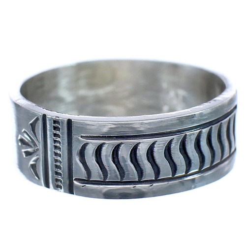 Genuine Sterling Silver Hand Crafted Native American Band Ring Size 9-3/4 BX120067