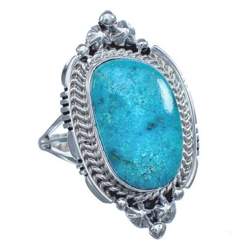 Sterling Silver Navajo Turquoise Ring Size 8 BX120338