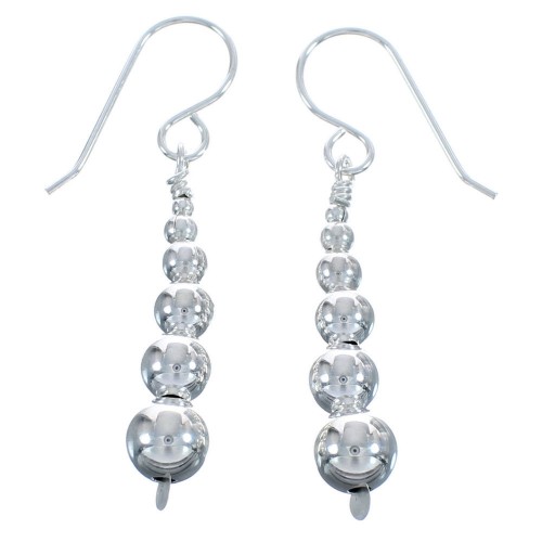 Sterling Silver Bead Hook Dangle Southwest Earrings BX120388