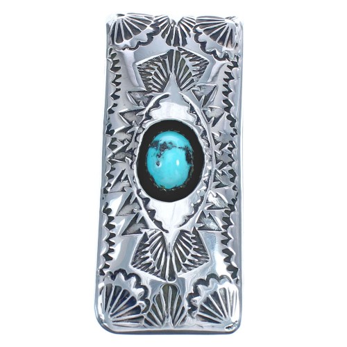 Native American Turquoise Sterling Silver Money Clip BX120439