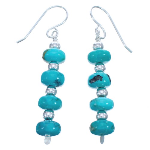 Sterling Silver Southwest Turquoise Bead Hook Earrings BX120496