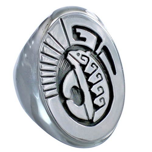 Calvin Peterson Bear Water Wave Native American Sterling Silver Ring Size 8-3/4 BX120164