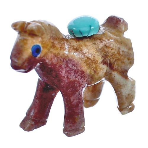 Orange Agate Hand Crafted Navajo Fetish Horse Figurine BX120194