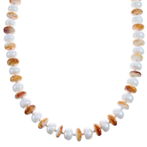 Oyster Shell and Fresh Water Pearl Sterling Silver Bead Necklace BX120641