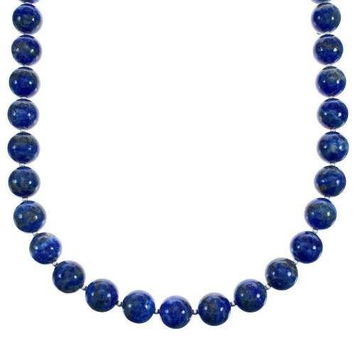 Sterling Silvers Southwest Lapis Round Bead Necklace BX120531