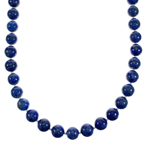 Sterling Silver Natural Lapis Southwest Bead Necklace BX120532