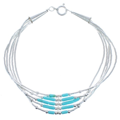 Turquoise Liquid Silver 5-strand Bracelet BX120522