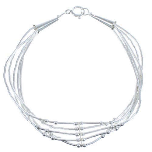 Liquid Silver Bead 5-strand Bracelet BX120525