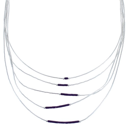 Liquid Sterling Silver Sugilite 5-Strand Bead Necklace BX120517