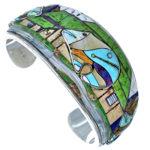 Multicolor Inlay Jewelry 3-D Bear Cuff Bracelet YS67662