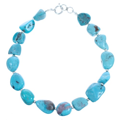 Turquoise Sterling Silver Bead Bracelet KX120994