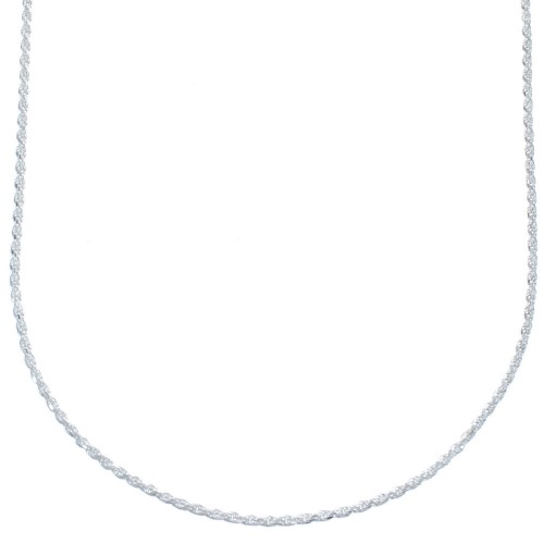 Sterling Silver 16" Italian Rope Chain Necklace KX120885