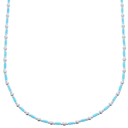 Hand Strung Turquoise 17"  Necklace KX120933