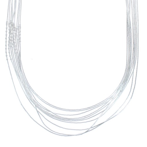 Hand Strung Liquid Silver Waterfall Necklace KX120908