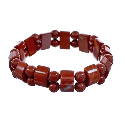 Red Jasper Southwest Stretch Bead Bracelet KX121029