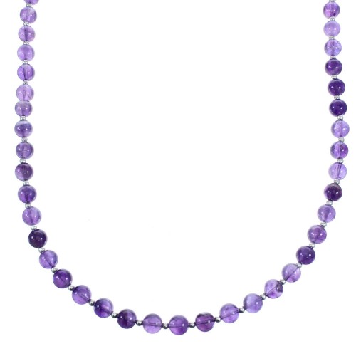 Southwest Amethyst Bead Necklace KX121054