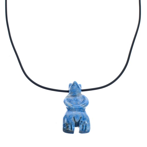 Demin Lapis Bear Cord Necklace KX121185