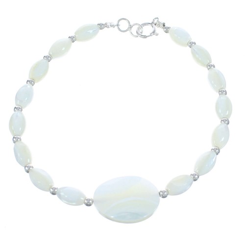 Southwest Mother Of Pearl Bead Bracelet AX121659