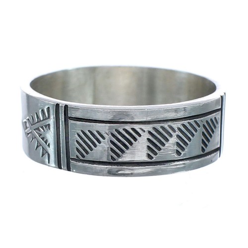 Navajo Authentic Sterling Silver Band Ring Size 11-1/2 AX121418