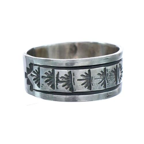 Navajo Authentic Sterling Silver Band Ring Size 9-3/4 AX121395