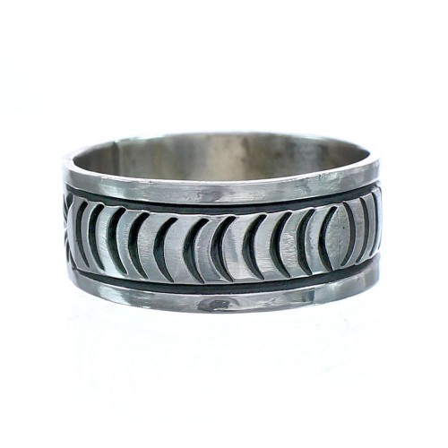 Navajo Authentic Sterling Silver Band Ring Size 11 AX121400