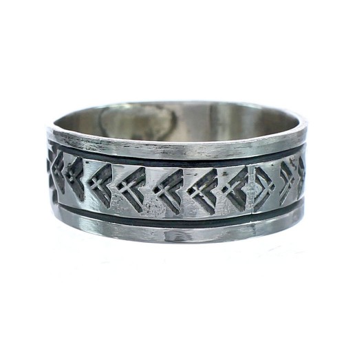 Navajo Authentic Sterling Silver Band Ring Size 13-1/4 AX121403