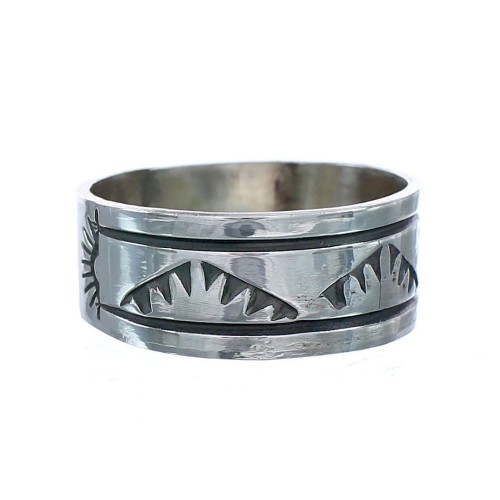 Navajo Authentic Sterling Silver Band Ring Size 10-1/2 AX121404
